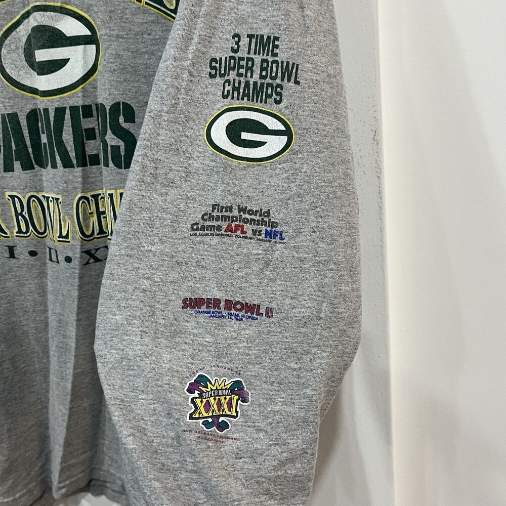Vintage NFL Green Bay Packers Super Bowl Champions Longsleeve Shirt Size Large - Picture 5 of 7